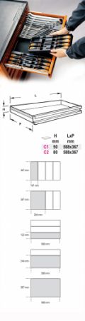 Očkoplochý klíč BETA 6-21mm plastový modul do dílenského vozíku,sada očkoplochých klíčů Beta 42 6-21mm, klíče v sadě do dílenského servisního vozíku, sada očkoplochých klíčů Beta T18