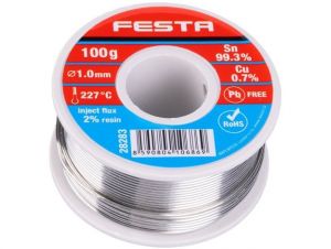 Trubičkový cín pájecí drát, prům. 1mm, 100g, trubičkový cín s tavidlem 