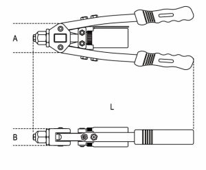 Krátké pákové nýtovací kleště pro trhací nýty  3,2 - 6,4mm nerez ocel, profi nýtovačky pákové do 6,4mm BETA krátké pákové profi nýtovací kleště