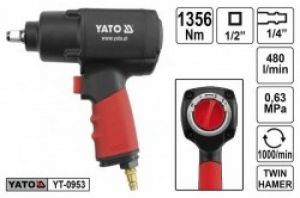 Rázový utahovák pneumatický , utahovačka na kola , rázová bouchačka Rázový utahovák pneumatický 1/2" 1356 Nm pneumatický utahovák na kola ,pneu utahovák profi