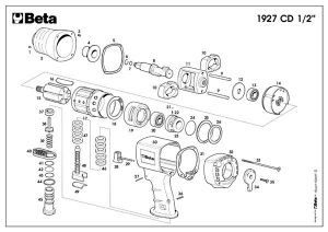 Profesionální kompozitní rázový utahovák 1/2 " 1020Nm  pneumatický utahovák BETA 1927CD profi rázová bouchačka 1/2"