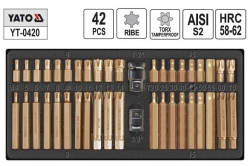 sada hlavic bitů RIBE aTorx s dírou  otvorem 42ks sada bitů hlavic RIBE,TORX s dírou, vrtaný Torx ,Hranatý Torx Ribe