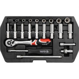  1/4" malá gola sada s dlouhými ořechy hlavicemi Gola sada 1/4" 23 ks sada gola 4-13mm krátké a dlouhé hlavice ořechy 