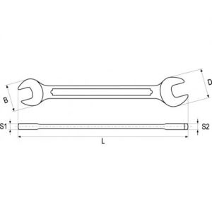 Plochý klíč palcový inch1/2"x9/16" 