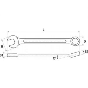 KLÍČ OČKOPLOCHÝ 1-1/8" PALCOVÝ inch DIN3113