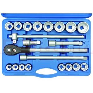 gola sada 3/4" v palcích,21 dílů Chrom vanadium. Hlavice ve 12ti hraném provedení. Rozměry 7/8“-15/16“-1“-1.1/16“-1.1/8“-1.3/16“- 1.1/4“-1.5/16“-1.3/8“-1.7/16“-1.1/2“-1.5/8“-1.3/4“- 1.13/16“-1.7/