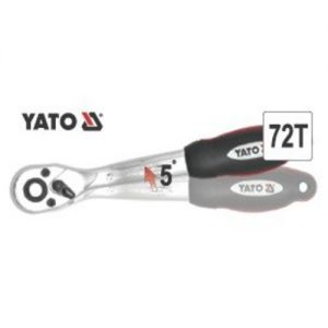 Ráčna 1/2" 250 mm vyhnutá velká YATO, ráčna pro hlavice 1/2" normální velikost vyhnutá rukojeť
