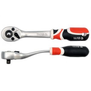 Ráčna 3/8" 200 mm vyhnutá YATO, ráčna na golu 3/8" YATO, střední velikost ráčny 
