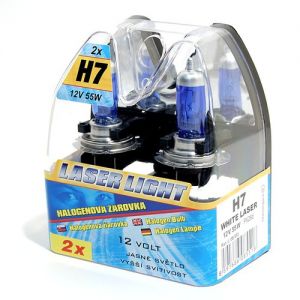 Žárovka 12V H7 55W WHITE LASER 2ks , žárovka H7 s jasným světlem