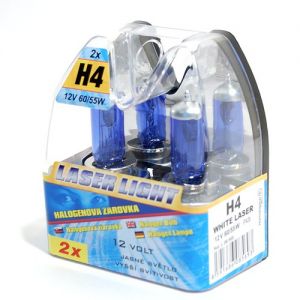 Žárovka 12V H4 60/55W WHITE LASER 2k, autožárovka H4 s vyšší svítivostí