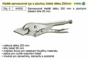 Kleště samosvorné 250 mm SM-TYPE,kleště klempířské samosvorné s plochou čelistí