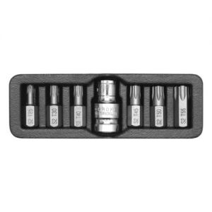 Sada bitů  TORX  7 ks, hlavice Torx na 1/2" golu T25 ,T30,T40,T45,T50,T55, ořech Torx bits 10mm