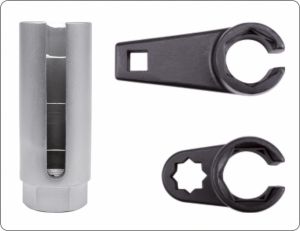  klíč na lambda sondu 22mm, Sada klíčů na lambda sondy 22mm 3ks, proříznutá hlavice na lambda sondu 22mm, speciální klíč na povolení lanbda sondy 