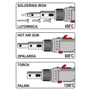 Pájka plynová 450°C/600°C,  plynový hořáček 1300°C