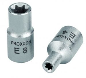 Hlavice E-Torx® - vnitřní Torx - obrácený Torx na  golu 1/4". Torx E4 E5 E6 E7 E8 E10 , profi obrácený torx na malou golu 1/4" 