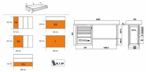 profesionální dílenský ponk s šuplíky BETA C59A, pracovní stůl do dílny garáže, značkový luxusní  profi ponk 2m BETA, značkové vybavení do garáže dílny